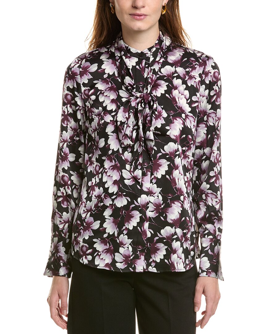 Anne Klein womens Button Front Shirt, XL, Black